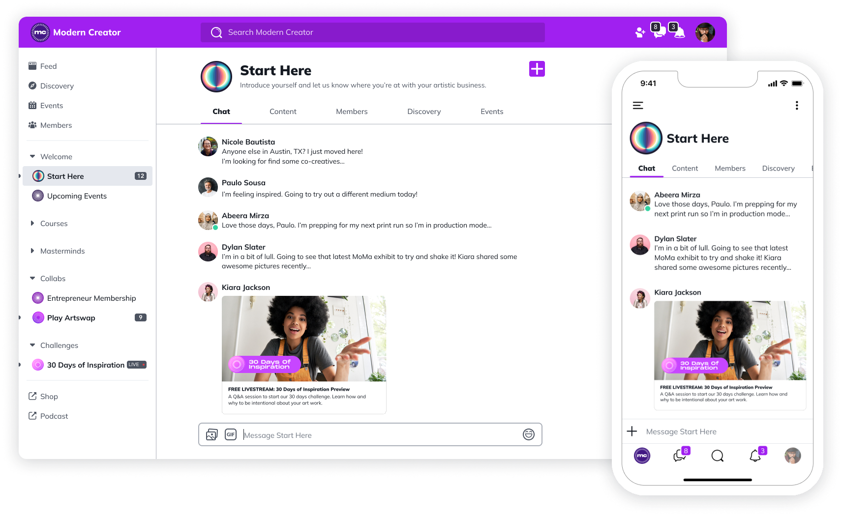 mighty networks - Graphics - Modern Creator - Chat light