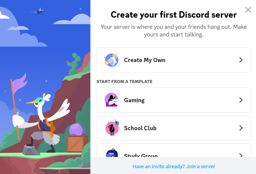 Discord Create Server