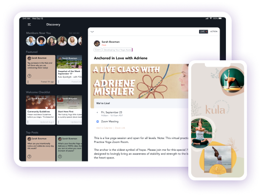 Pro homepage - testimonial section - Kula by Yoga with Adriene