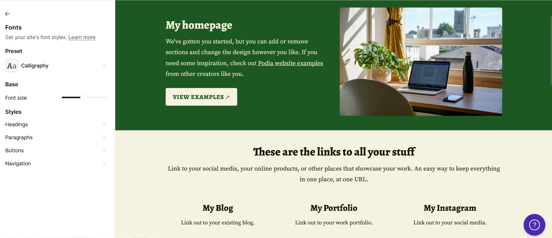 Podia website builder - 2
